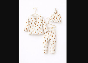 Lou Lou & Company Arlo Newborn 3pc Top Pants Hat NWT